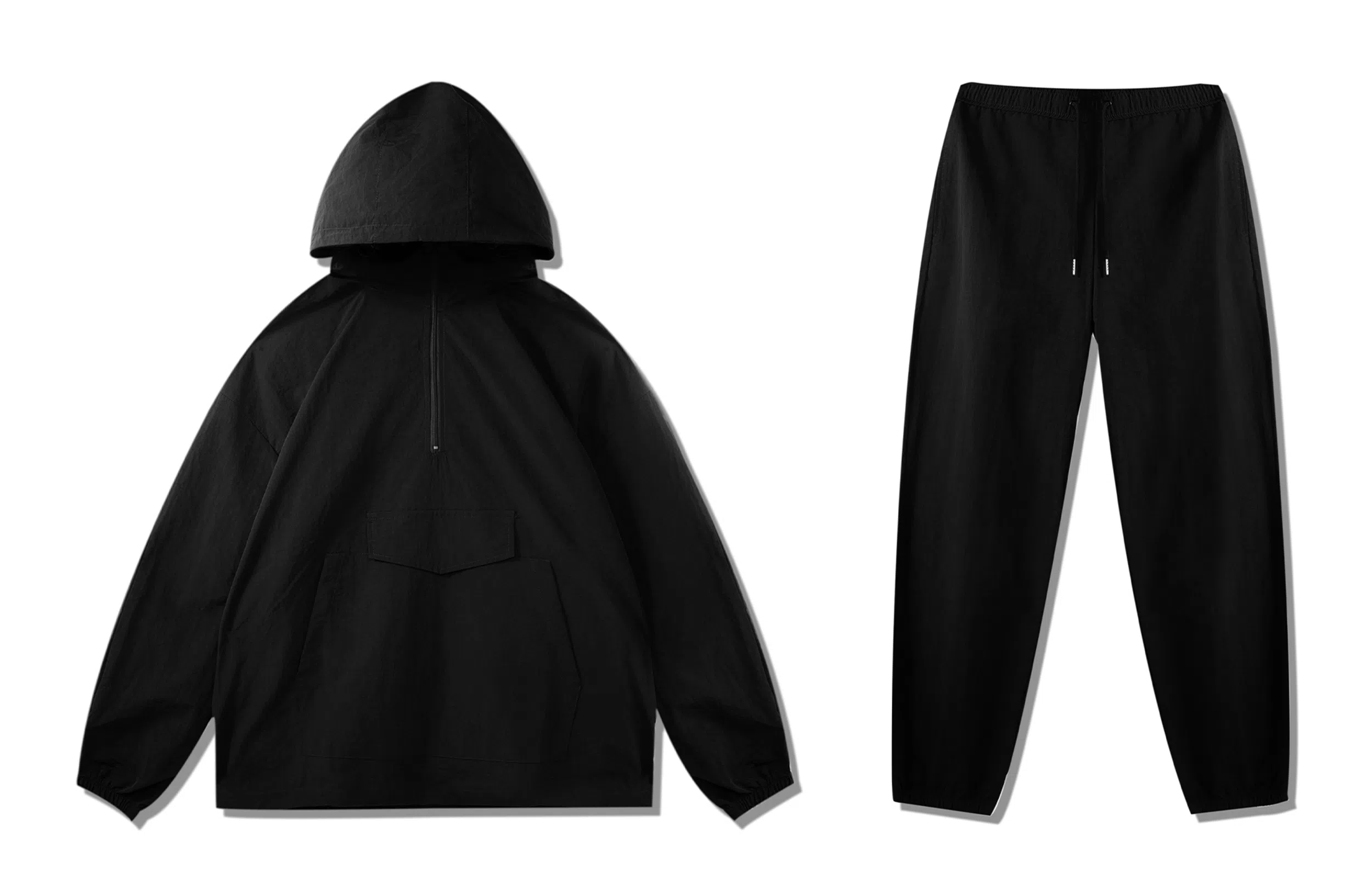 我是大卫 半拉链连帽户外两件套防晒衣束脚裤休闲运动套装 男女同款