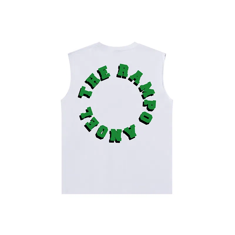 乱步 重磅坎肩纯棉字母圈简约穿搭美式健身运动透气青少年无袖背心 男女同款