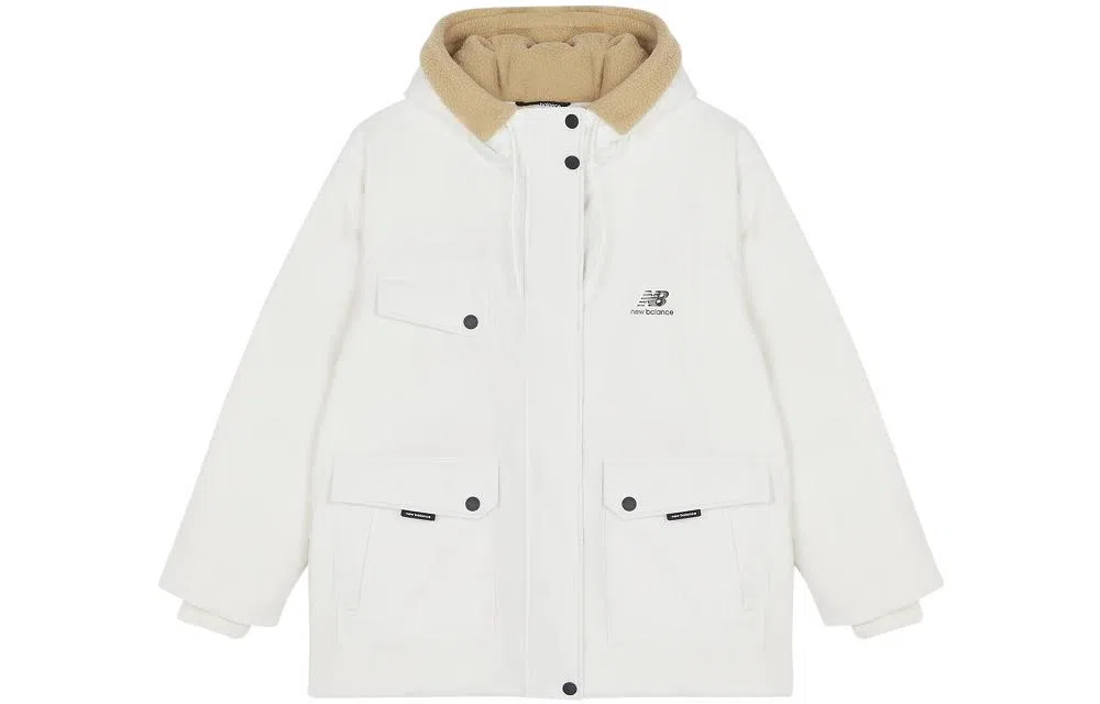 New Balance FW22 Logo Print Down Jacket White