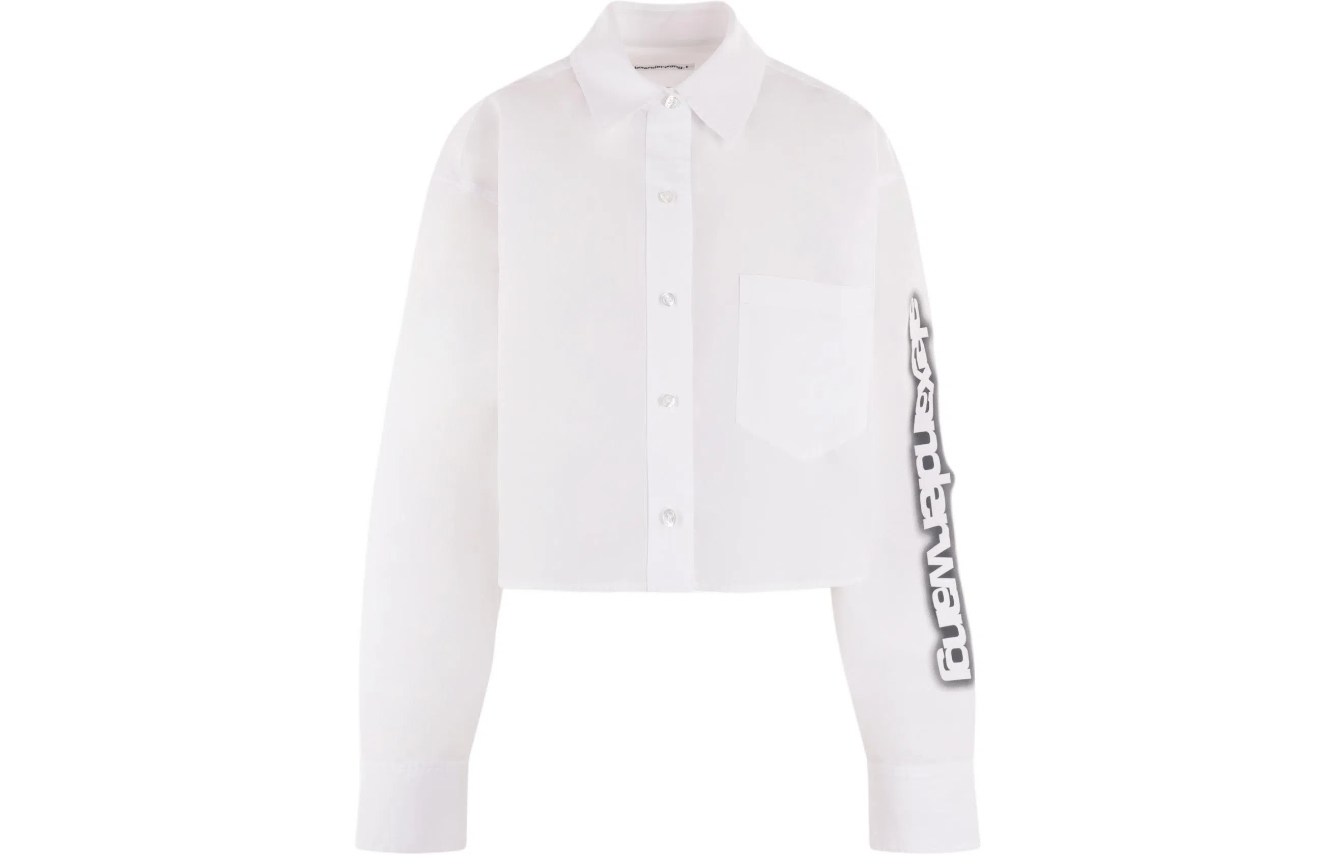 alexander wang Halo Print Cropped Button-Up Shirt