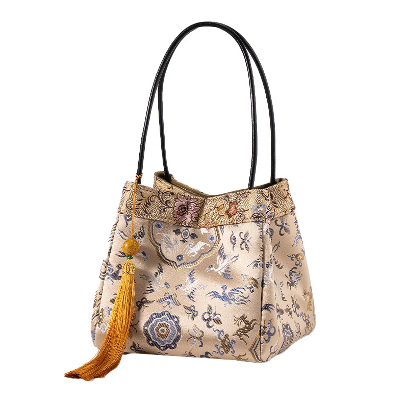 上海故事 宋锦新中式国风真丝古风 桑蚕丝 手提包 女款 多色