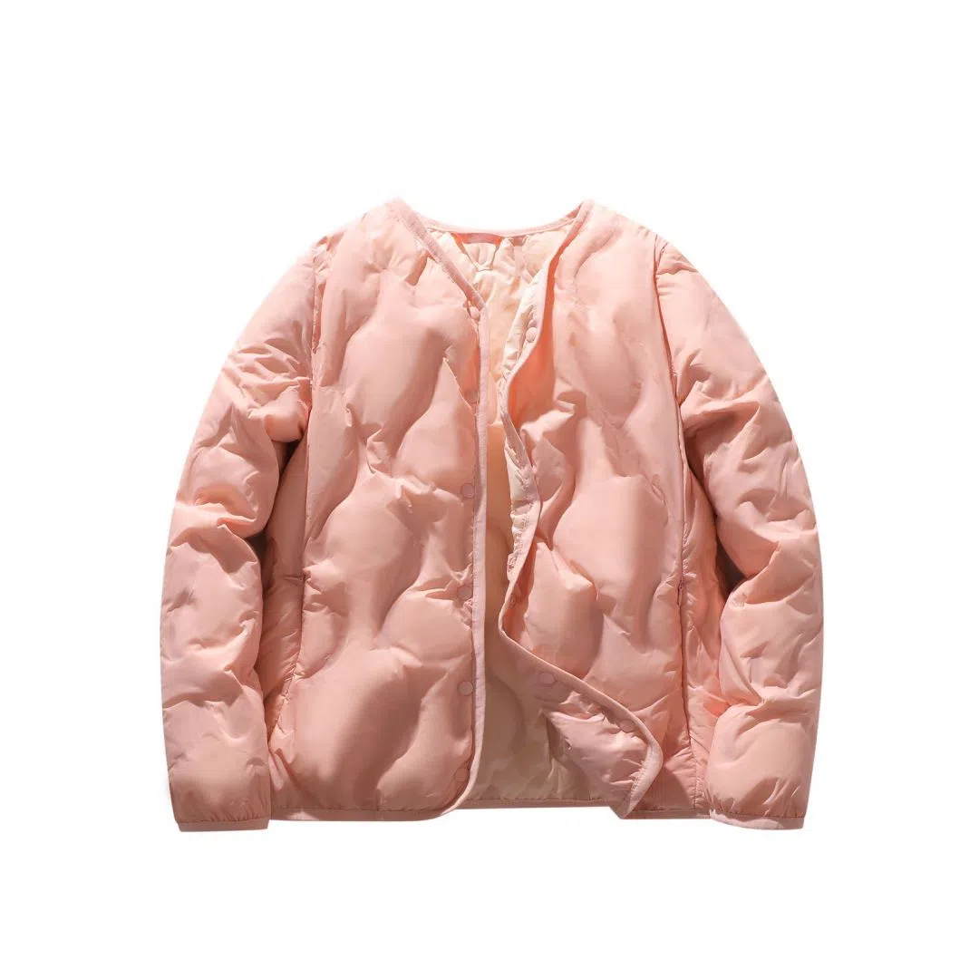 鸭鸭 单排扣宽松纯色日系简约百搭外穿内搭时尚轻薄羽绒服 女款