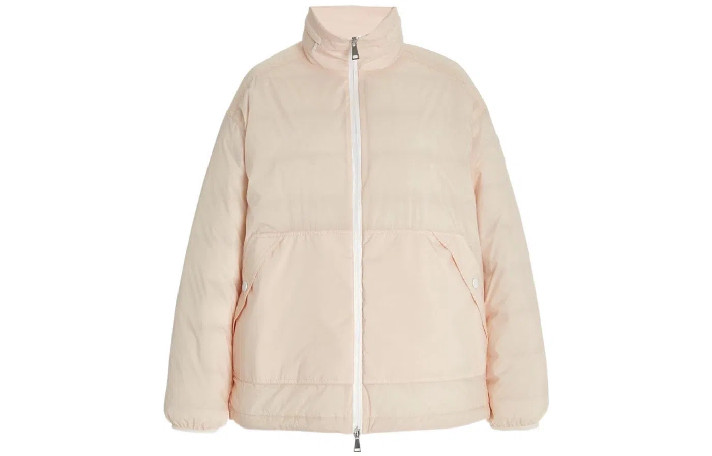 Moncler Logo Print Down Jacket Pink