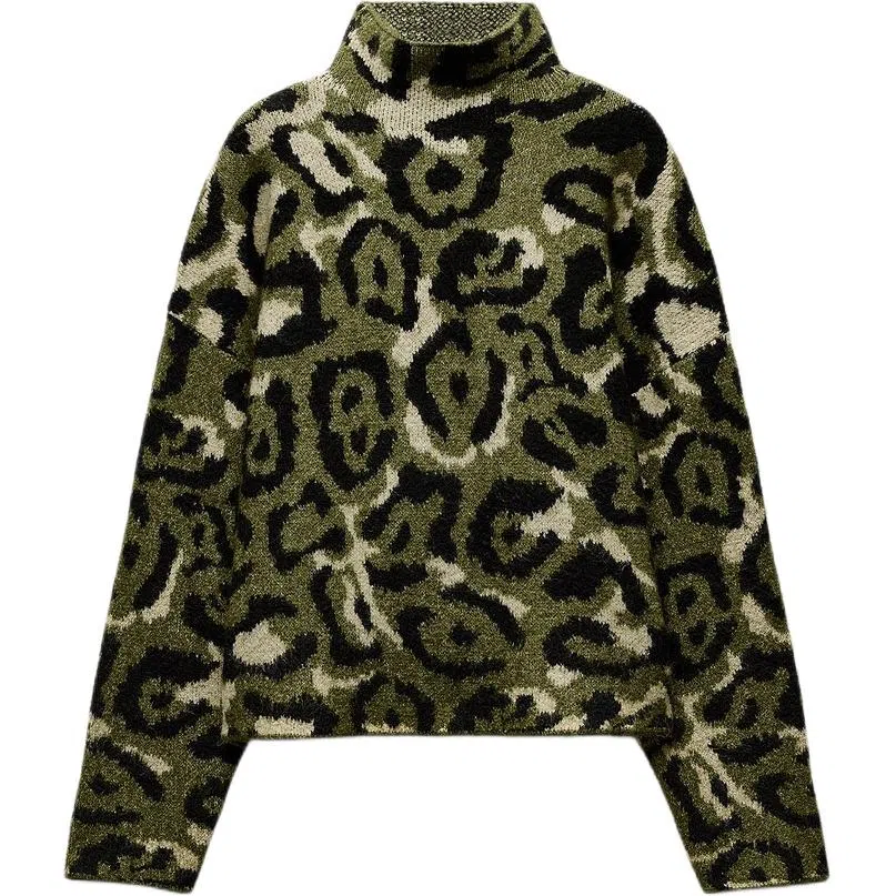 ZARA Animal Jacquard Pullover Knit