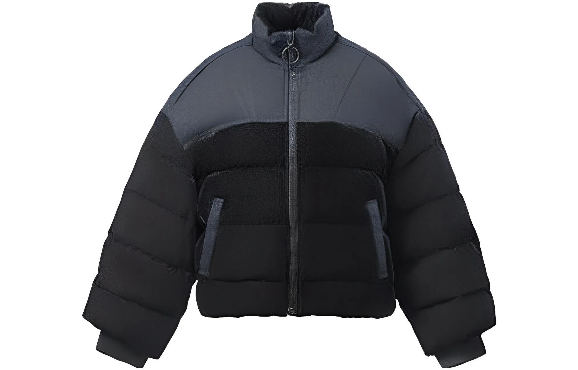 李宁 中国李宁系列 拼接立领拉链长袖宽松羽绒服 女款 黑色