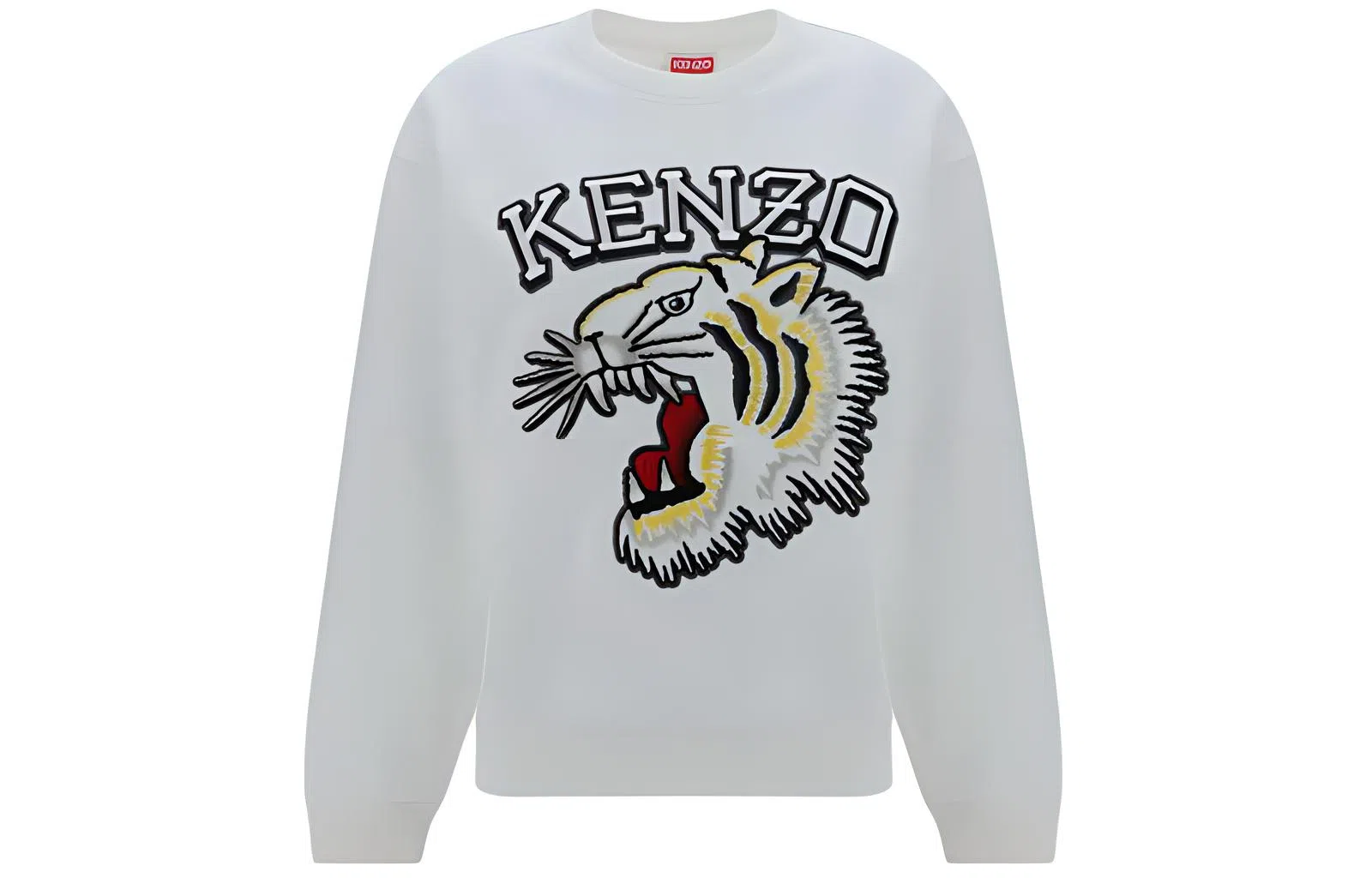 KENZO Tiger Print Crewneck Sweatshirt White
