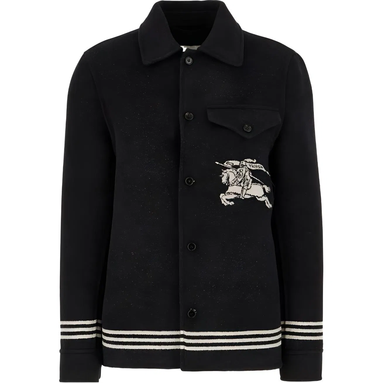Burberry Striped Print Single-Breasted Jacket Black