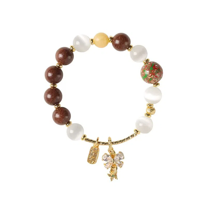 【山涧暮光】 指尖瑰宝 新中式平安喜乐蝴蝶吊坠柿柿如意遇见桃花招财进宝步步高升幸运降临平安如意万事顺遂手饰#好运 合香珠 手串 女款