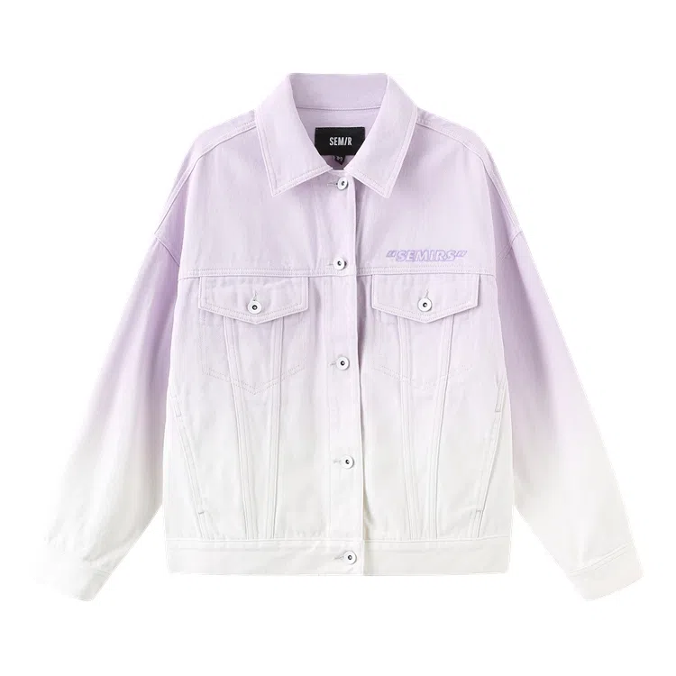 森马 渐变宽松刺绣牛仔夹克 女款