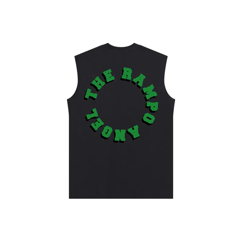 乱步 重磅坎肩纯棉字母圈简约穿搭美式健身运动透气青少年无袖背心 男女同款