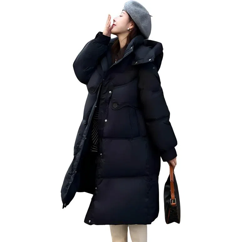 鸭鸭 设计感连帽通勤羽绒服 女款