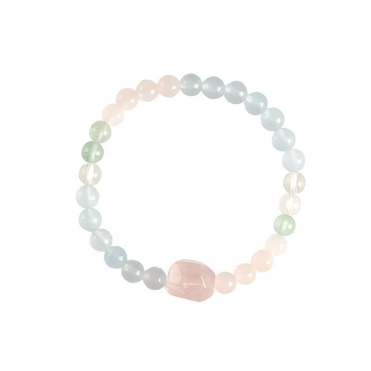 【春色入画】 指尖瑰宝 清新甜美可爱百搭不规则新中式手饰早日脱单旺桃花好运连连做个富婆转运纳福气质温柔#好运天然 玉髓 手串 女款