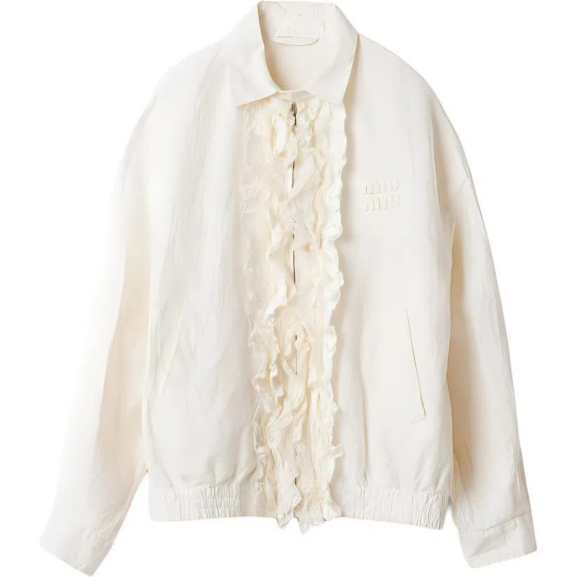 MIU MIU Washed slubbed canvas blouson jacket