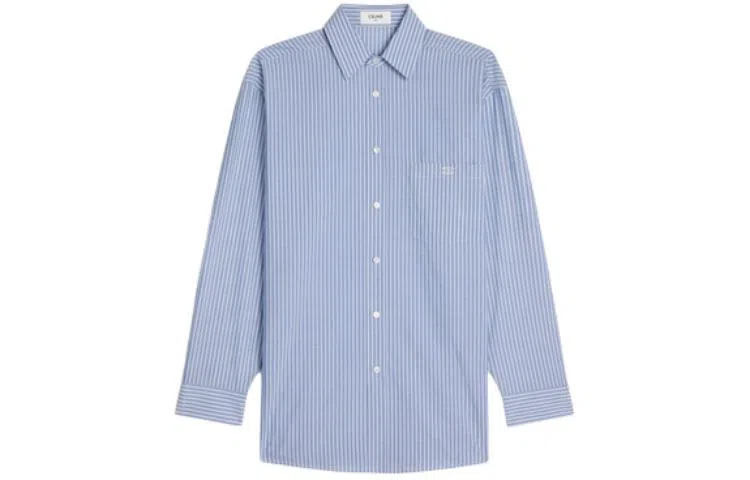 CELINE Oversized Shirt In Striped Cotton