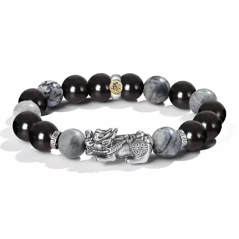 【八方来财貔貅12生肖顺利八大守护神本命佛】 喜宝春花 诸事顺利平安喜乐国风新中式福禄吉祥小众佛珠百搭好运 黑檀 手串 男女同款情侣款