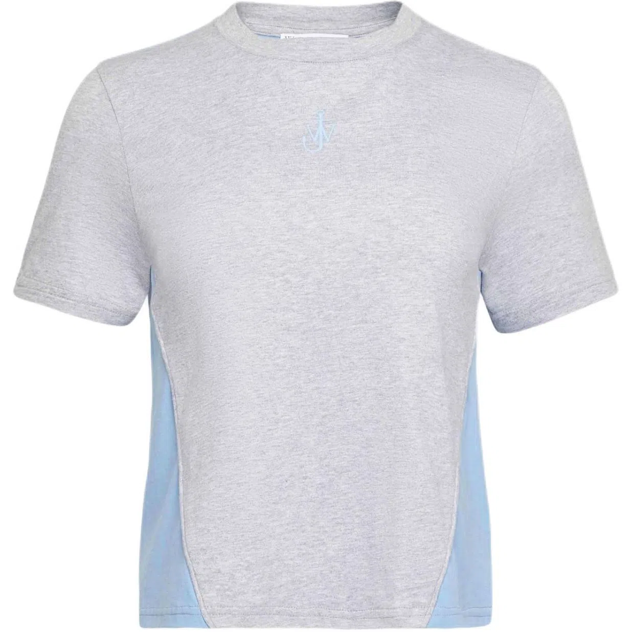 JW Anderson FW24 Crewneck Embroidered Crop Tee Light Grey