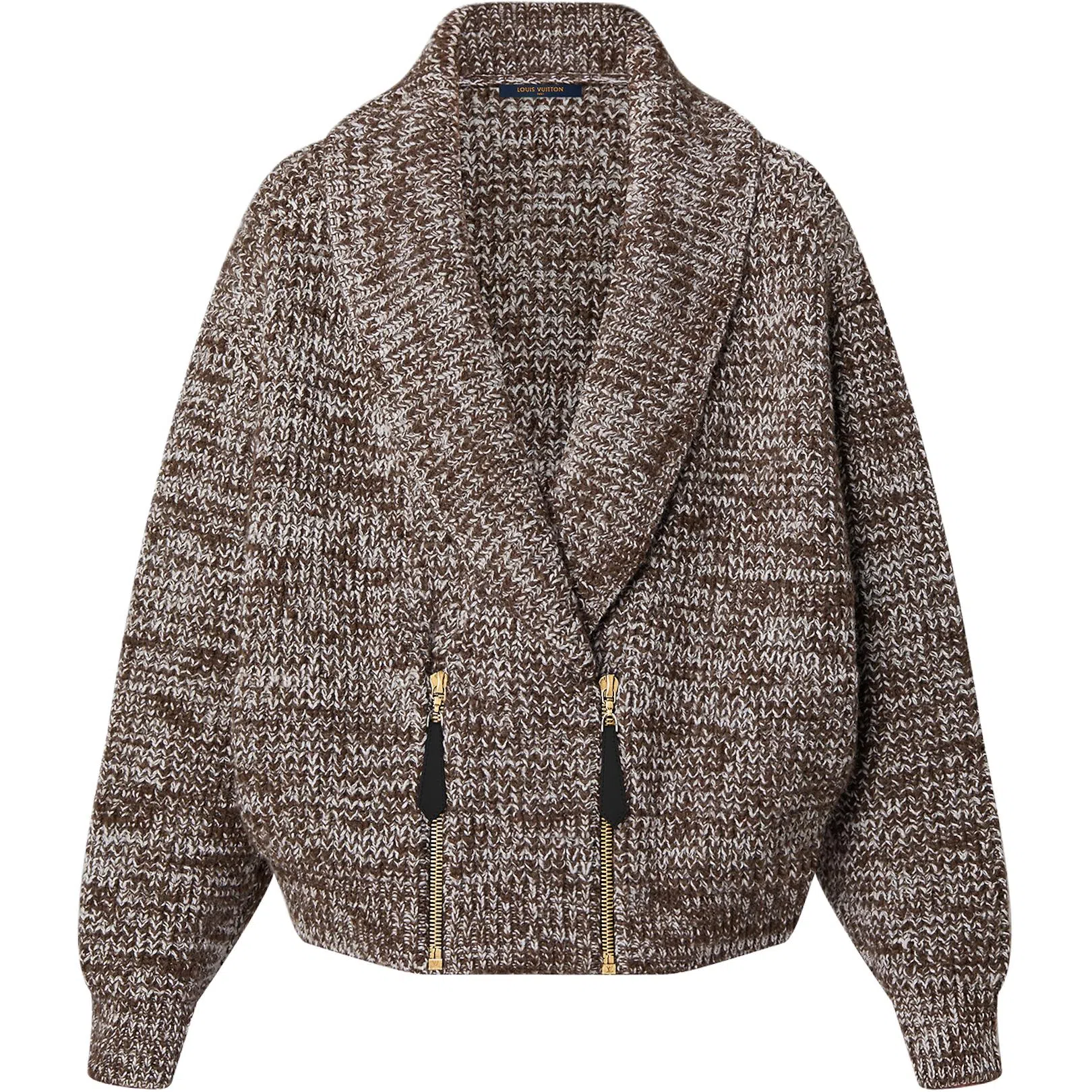 LOUIS VUITTON Zip-Up Shawl Collar Cardigan