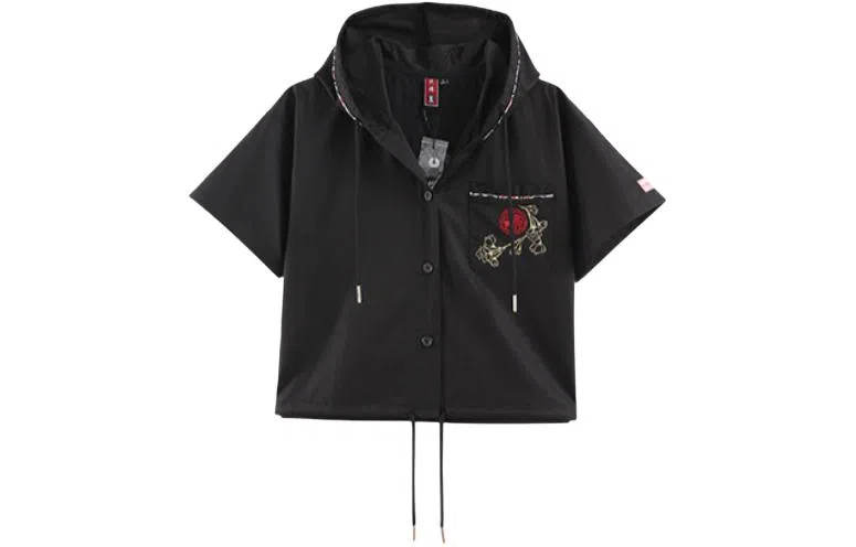 鬼洗 蓝印绣花纽扣肩宽外套 女款