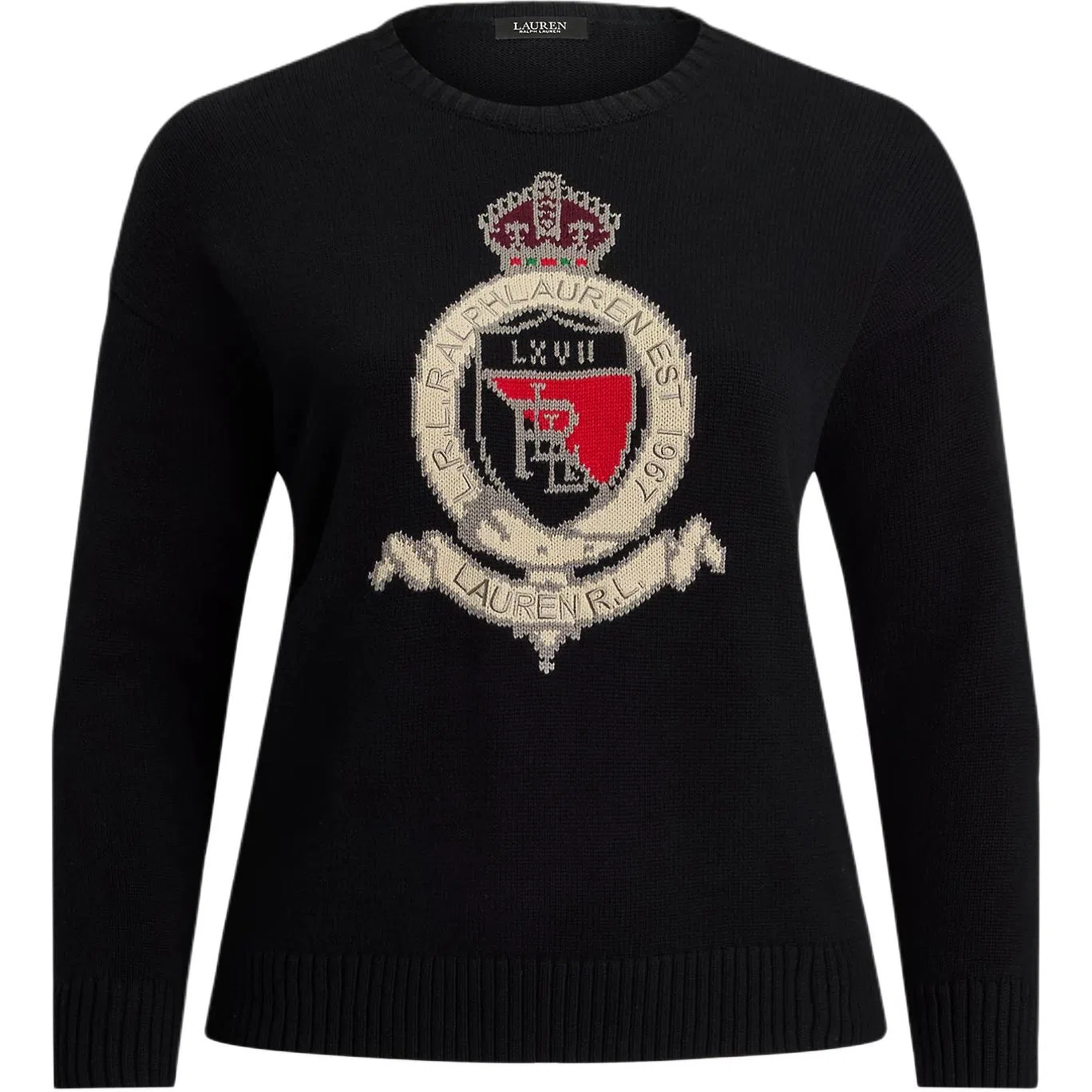 Ralph Lauren Letter Logo Knit Sweater Black