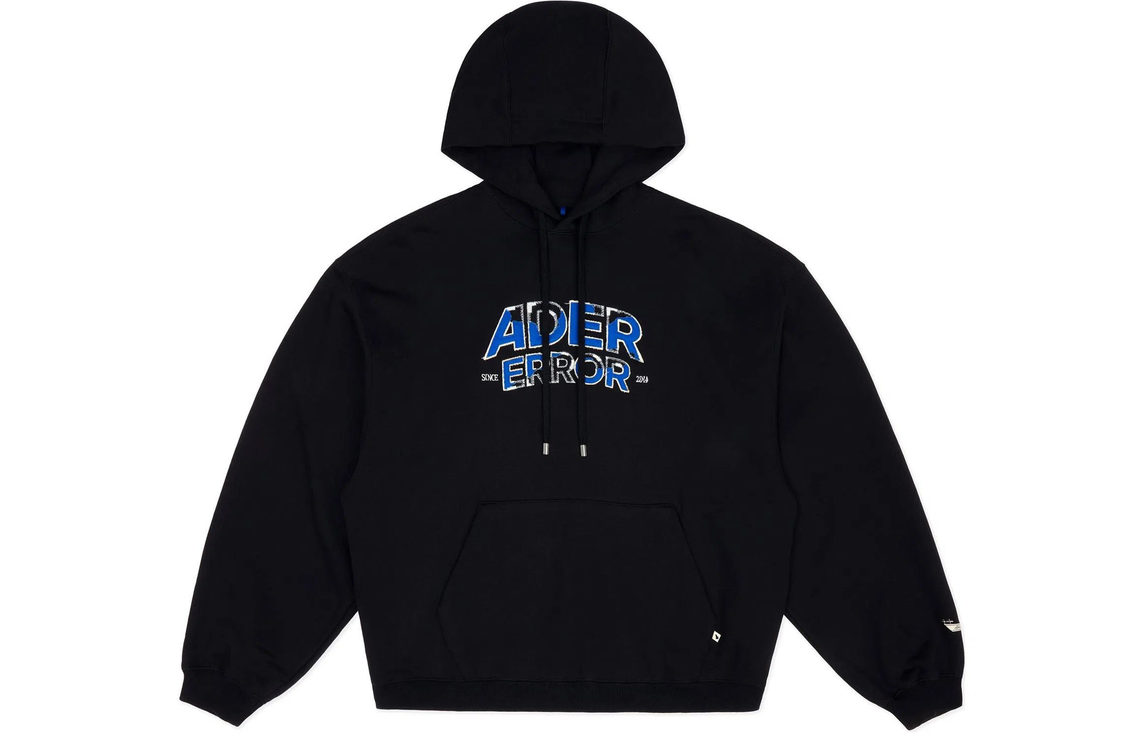 ADER ERROR Letter Print Kangaroo Hoodie Black