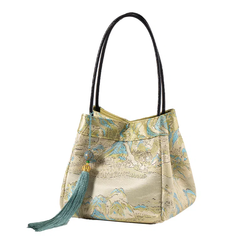 上海故事 宋锦新中式国风真丝古风 桑蚕丝 手提包 女款 多色