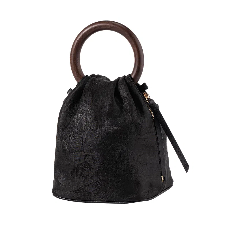 上海故事 主题系列 香云纱国风新中式国风旗袍 桑蚕丝 手提包 常规 女款 古金黄/浅咖棕/炭黑色/糖杏棕