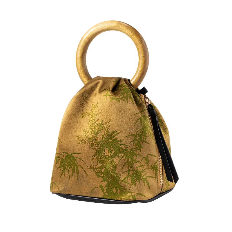 上海故事 主题系列 香云纱国风新中式国风旗袍 桑蚕丝 手提包 常规 女款 古金黄/浅咖棕/炭黑色/糖杏棕