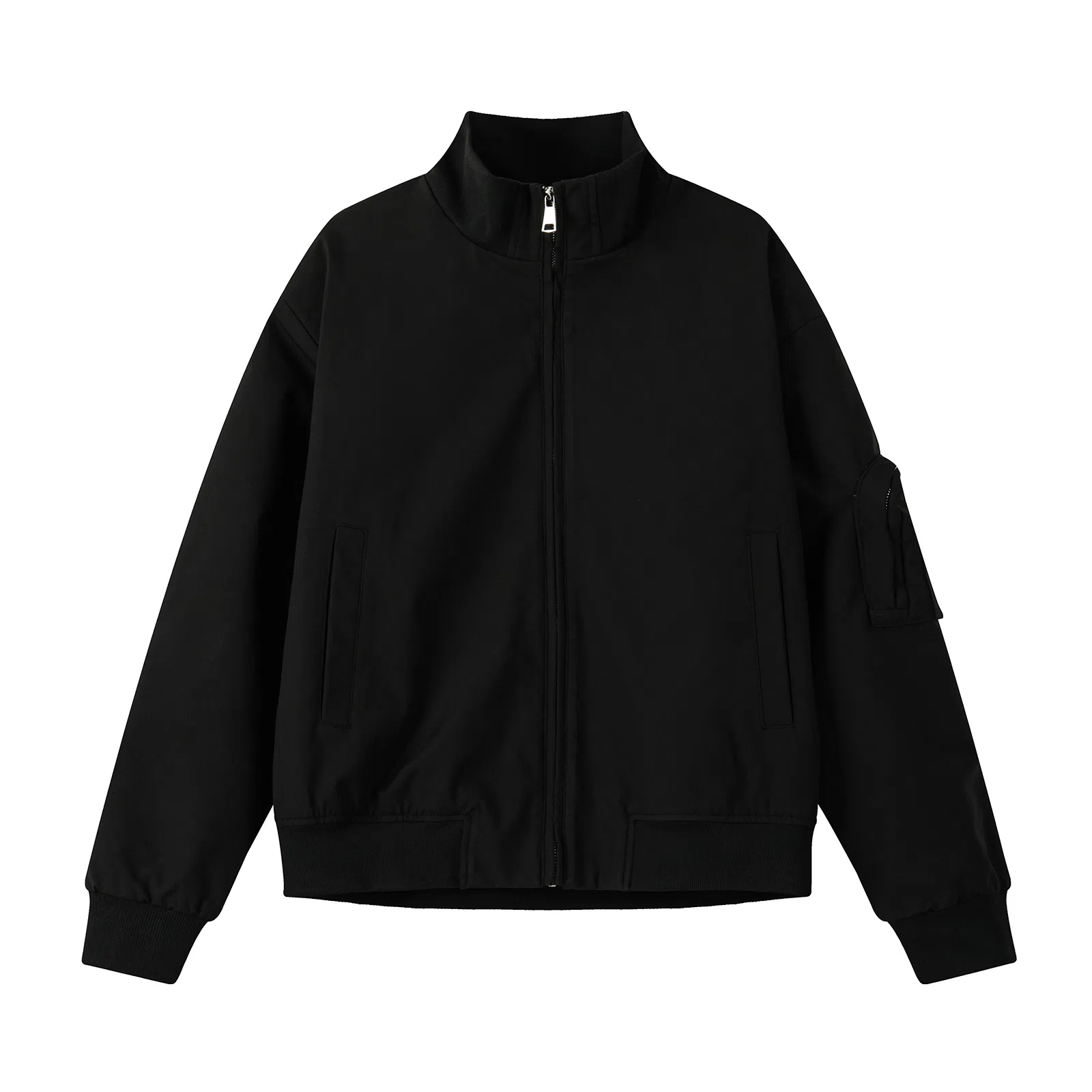 哲源 大码纯色工装口袋机能风立领防风宽松飞行服空军显瘦廓形直筒百搭夹克外套 男女同款