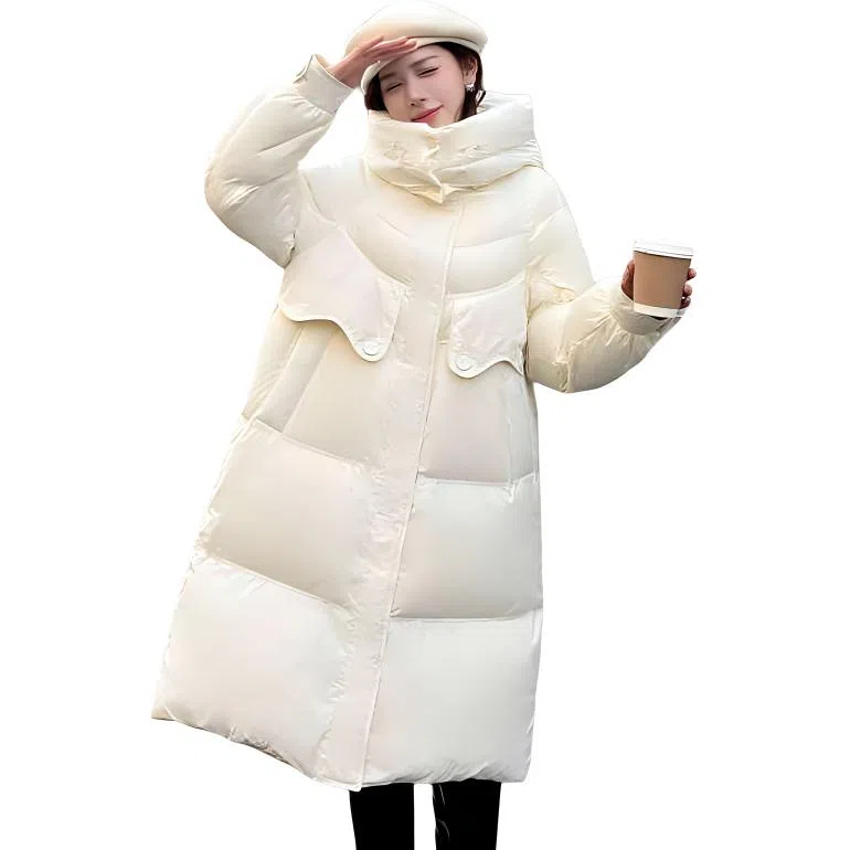 鸭鸭 设计感连帽通勤羽绒服 女款