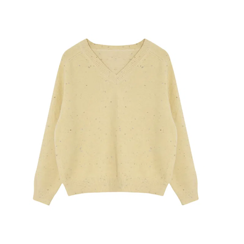 木清清 慵懒风简约百搭针织衫 女款 黄色