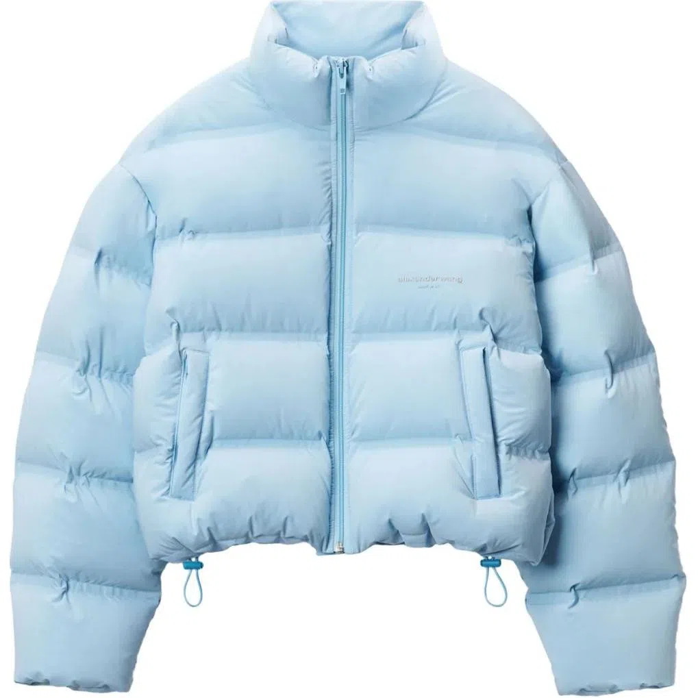 Alexander Wang FW24 Padded Logo Jacquard Jacket Oxford Blue