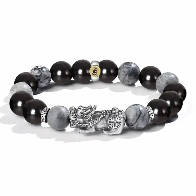 【八方来财貔貅12生肖顺利八大守护神本命佛】 喜宝春花 诸事顺利平安喜乐国风新中式福禄吉祥小众佛珠百搭好运 黑檀 手串 男女同款情侣款