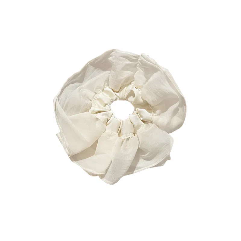 水中玉 法式网纱大肠发圈高级感发绳扎马尾丸子头气质发饰 皮筋 头绳 女款