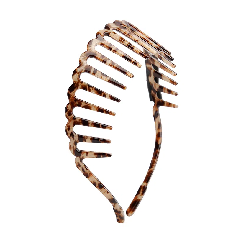 沂茹 森系简约日常通勤百搭优雅气质豹纹刘海压发小众设计感温柔赫本风 醋酸板材 发箍 女款