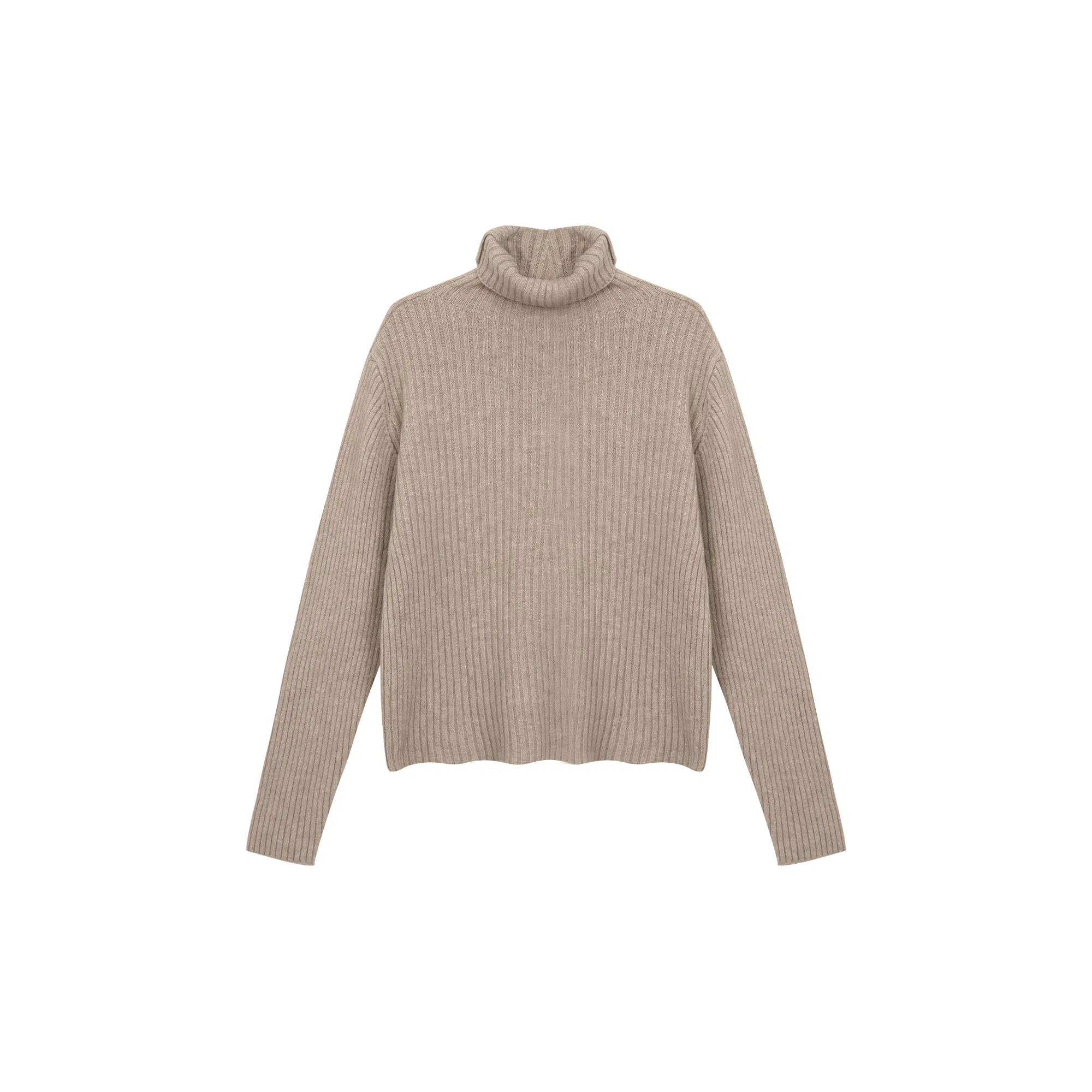 麓蔓蒂 宽松高领纯色长袖针织衫 女款