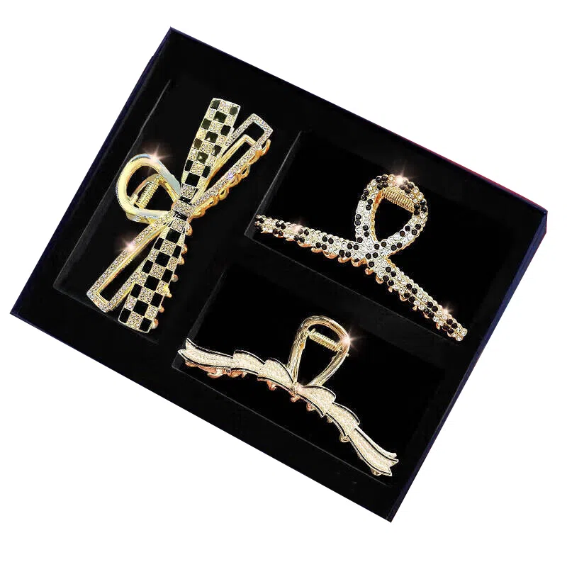 妖娆猫 气质秋冬款鲨鱼夹发卡大号发量多后脑勺盘发头饰高级感发饰套装 合金 发夹 女款