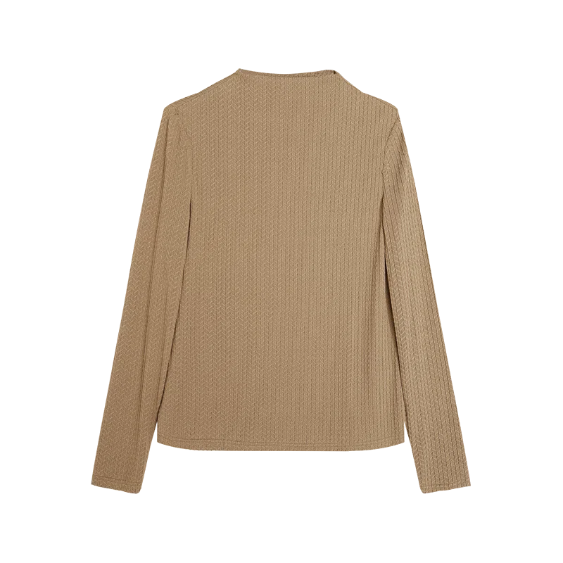 娅丽达 纯色高领修身打底长袖针织衫 女款