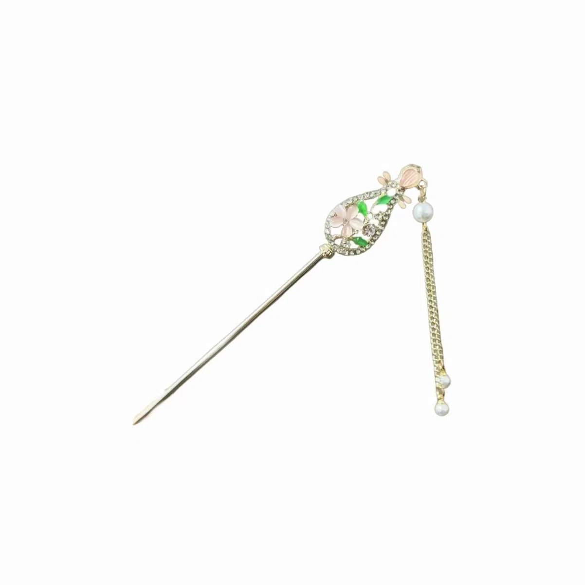 【半遮面】 指尖瑰宝 国潮古风花朵琵琶发钗高级感满满新中式甜美温婉典雅大气盘发挽发汉服旗袍马面裙发饰 合金 发簪 女款