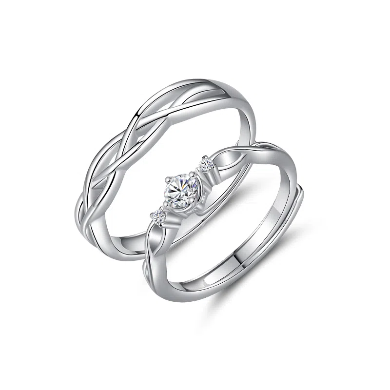 希缘 长相厮守对戒 轻奢小众高级感求婚结婚开口 合金 戒指 男女同款情侣款