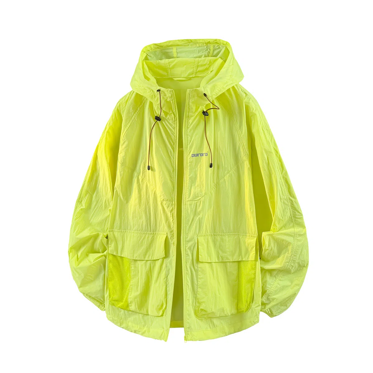 鸭鸭 户外运动基础潮牌高街纯色工装口袋设计薄款凉爽百搭宽松休闲连帽抽绳夹克外套 男女同款