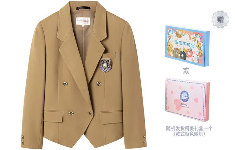 东鲸岁时记 纯色双排扣长袖西装外套 女款