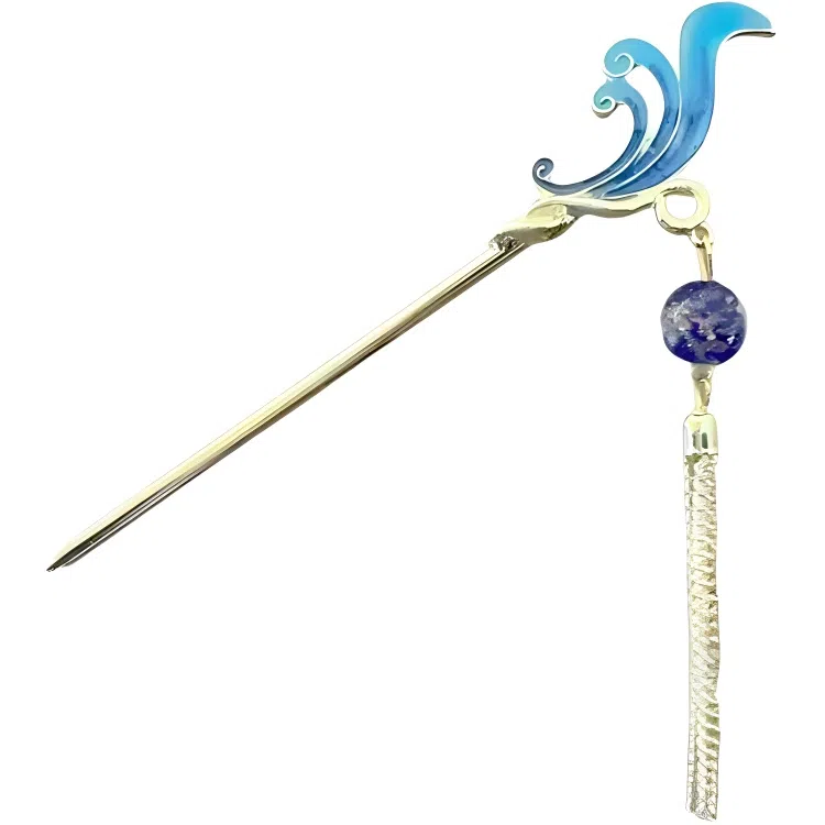 【浪花朵朵】 指尖瑰宝 古风海浪流苏高级感新中式盘发汉服步摇气质优雅简约个性百搭 合金 滴油 发簪 女款