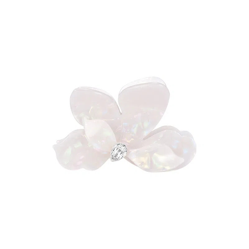 芒果饰品 绝美人鱼姬三角梅花朵抓夹 锆石 发夹 女款