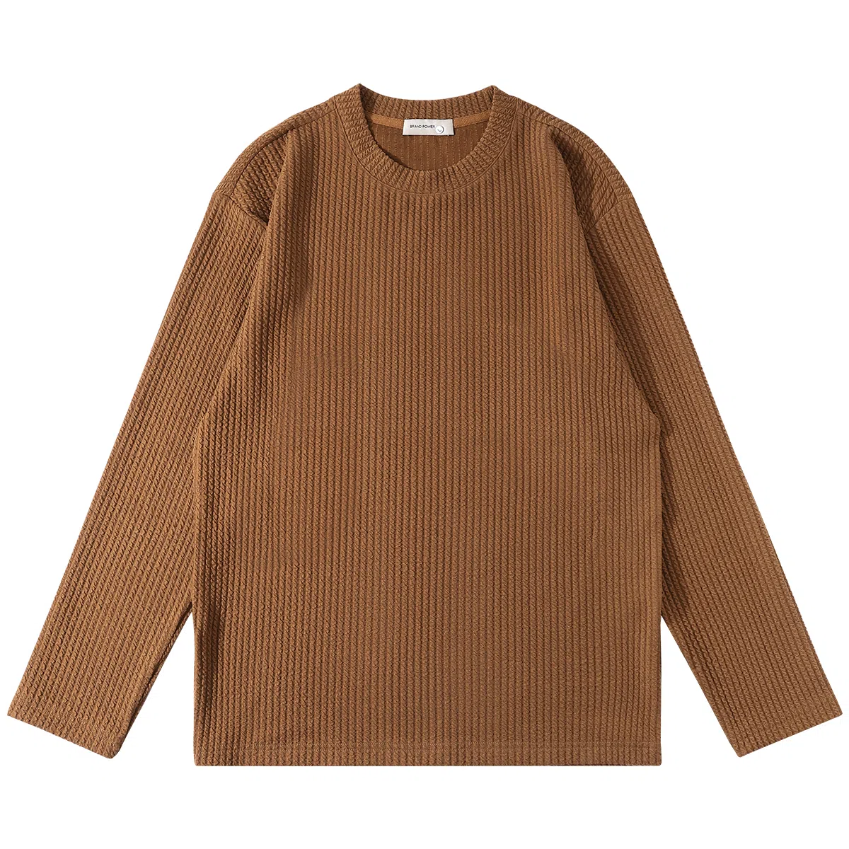 重磅基础 经典纯色设计百搭圆领套头长袖针织衫 男女同款