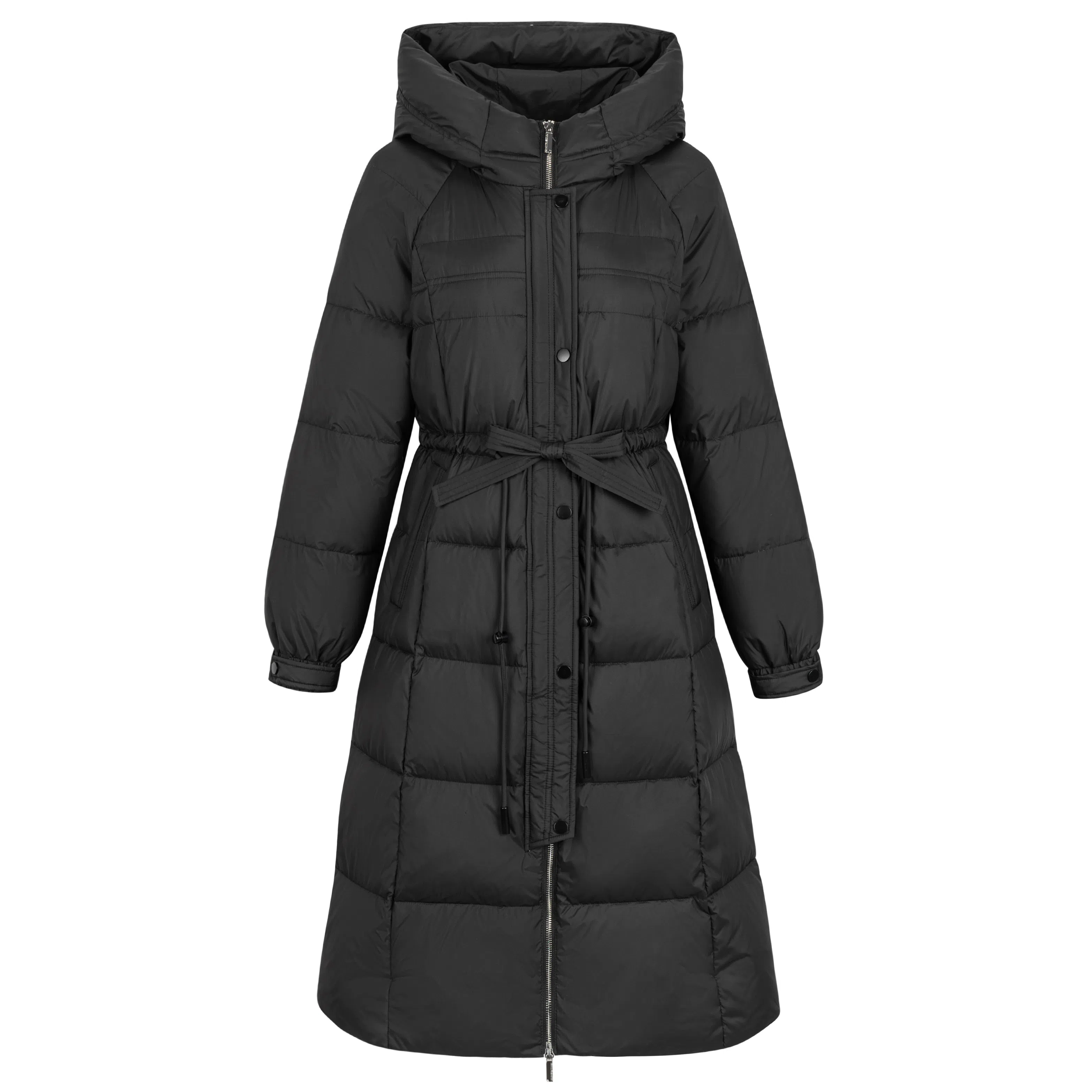 九条喵 加厚连帽收腰长款羽绒服 女款