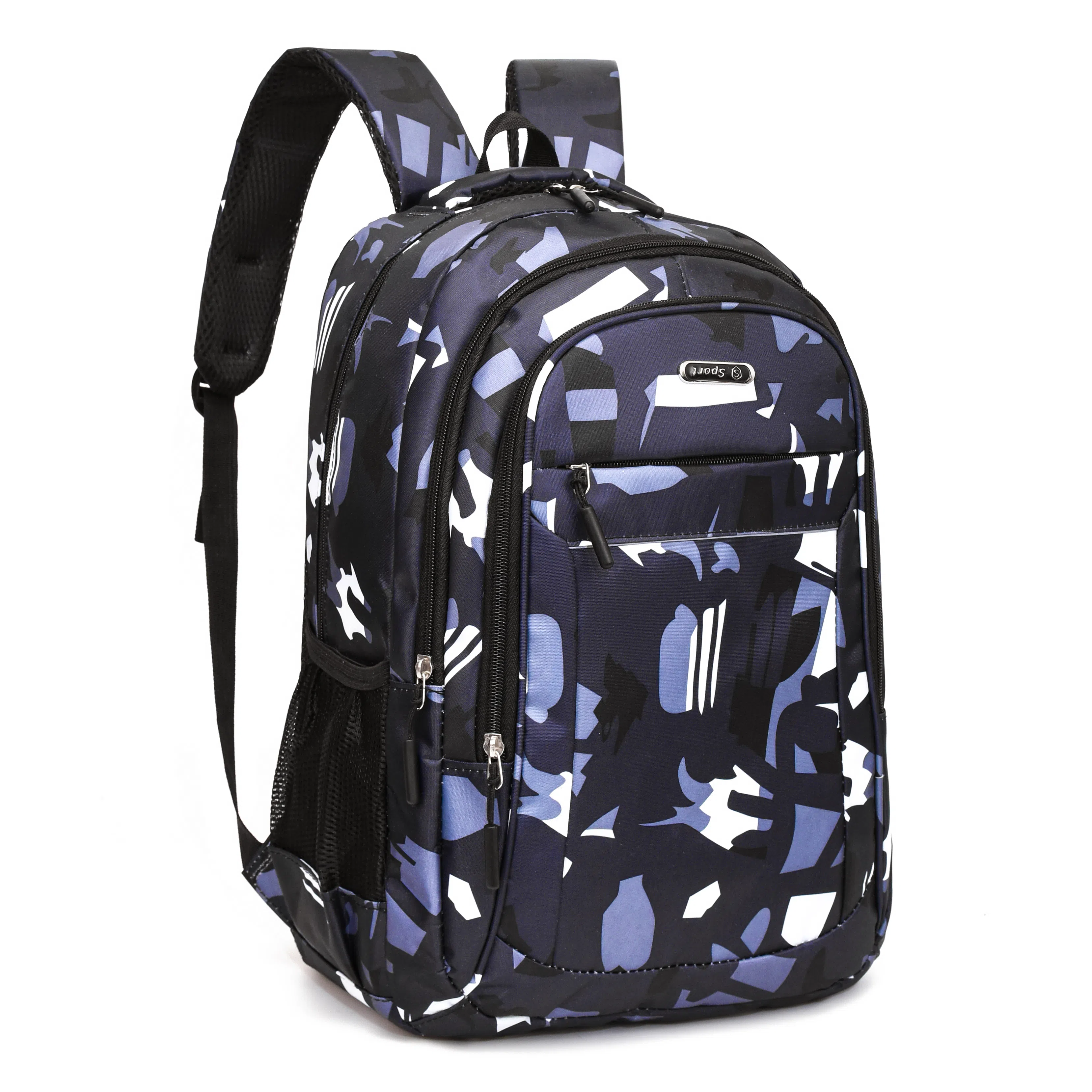 恒源祥 潮流几何图形印花学生日常出行商务通勤大容量 牛津布 双肩包书包背包 男女同款情侣款 多色