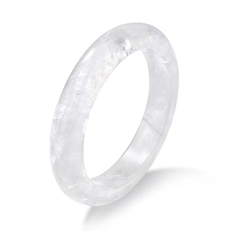 【净化能量】 熊银匠 白月光水晶之恋 新中式国风梦幻通透天然飘花 白幽灵纯净能量古风汉服旗袍贵妃美人镯天然 白水晶 手镯 女款