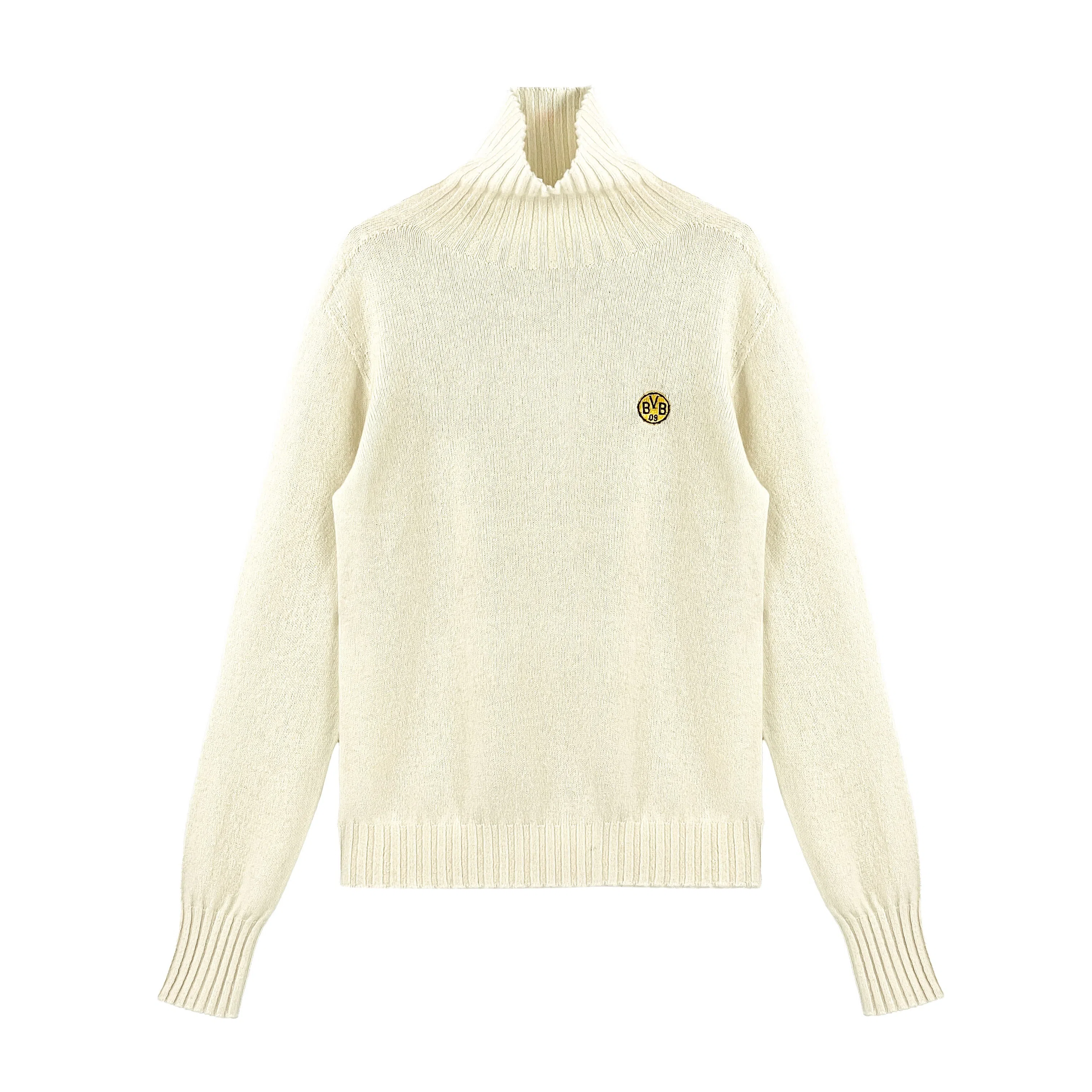 普鲁士多特蒙德 高领舒适纯色休闲长袖针织衫 女款