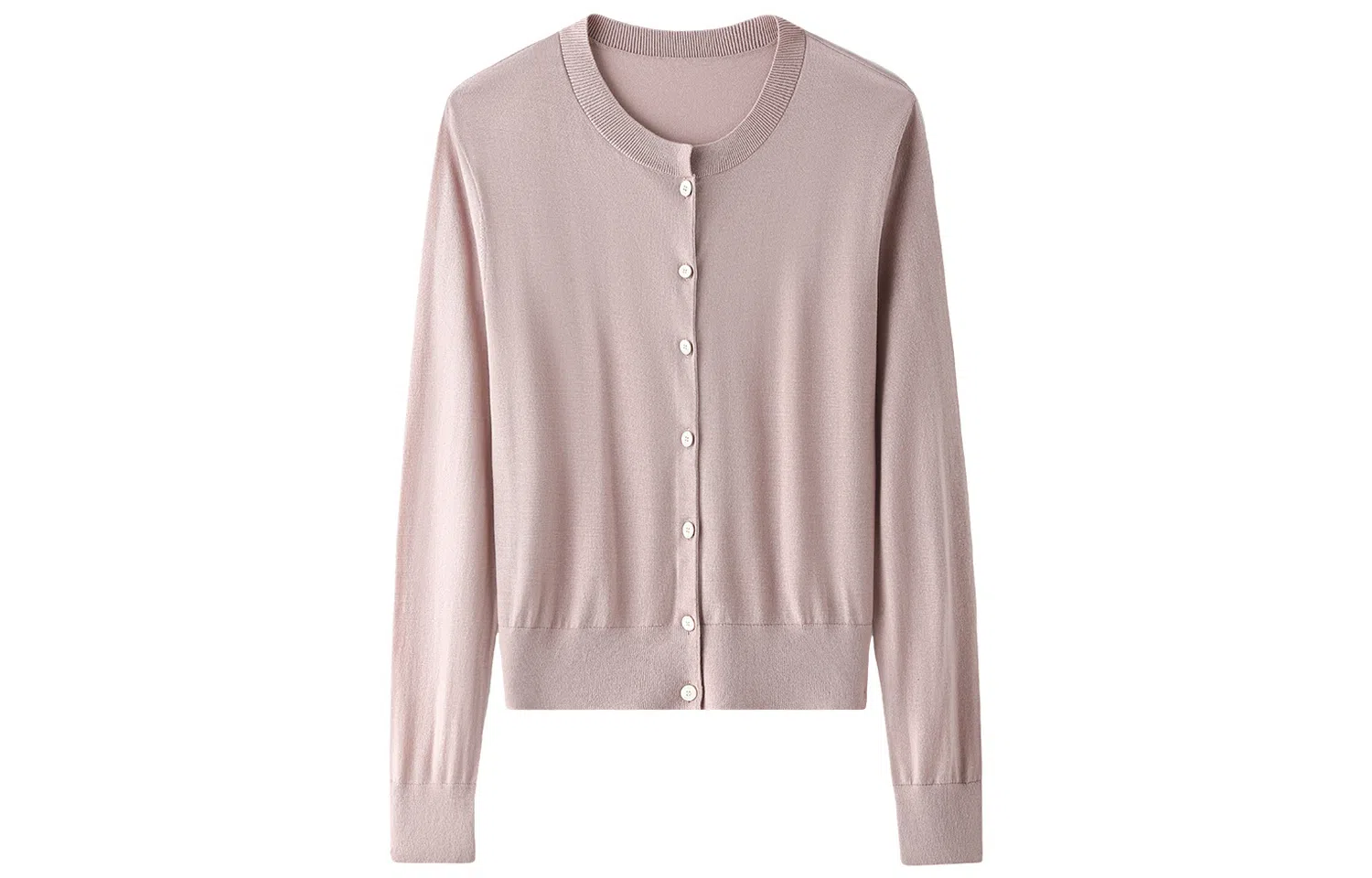 恒源祥 纯色圆领开衫长袖针织衫 女款