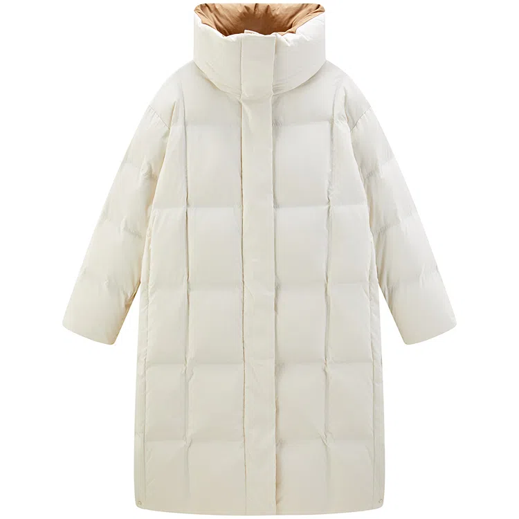 太平鸟 印花长款面包服休闲立领羽绒服 女款